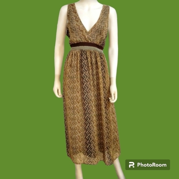 jonathan martin Dresses & Skirts - JONATHAN MARTIN Snakeskin Python Chiffon Tie Back Midi High Waist Grecian Dress
